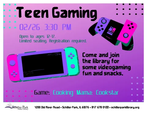 An image of a Nintendo switch. Teen Gaming Flyer.