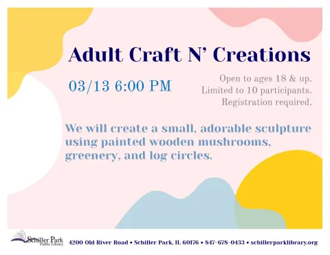 Adult Craft N' Creations Flyer.