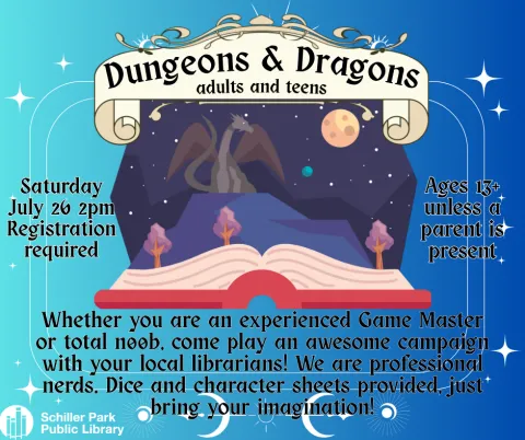 Clipart images of Dungeons and Dragons. Dungeons and Dragons flyer.
