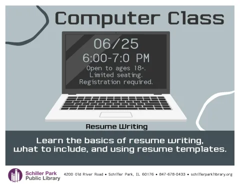 A laptop. Computer Class Flyer.