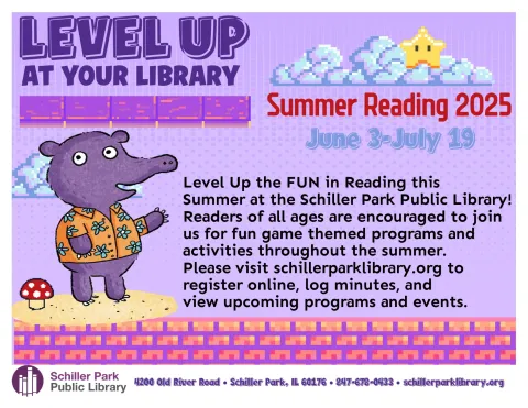 Level Up at Your Library! flyer.