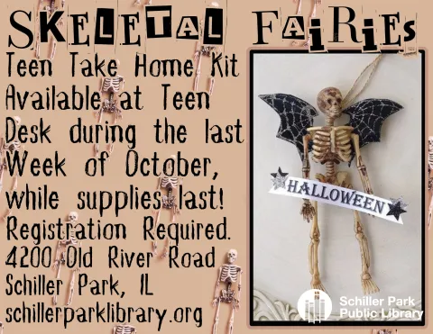 A skeleton with wings.