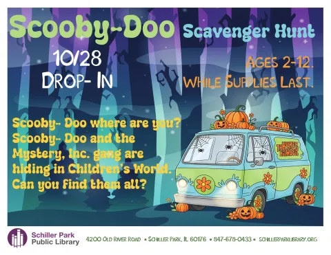 The Mystery Machine from Scooby Doo with a pumpkin on top of the van.