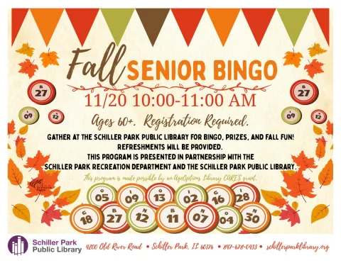 Fall leaves and bingo numbers.