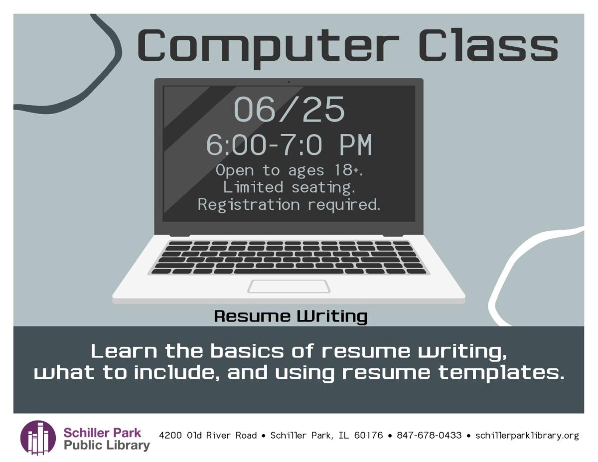 A laptop. Computer Class Flyer.