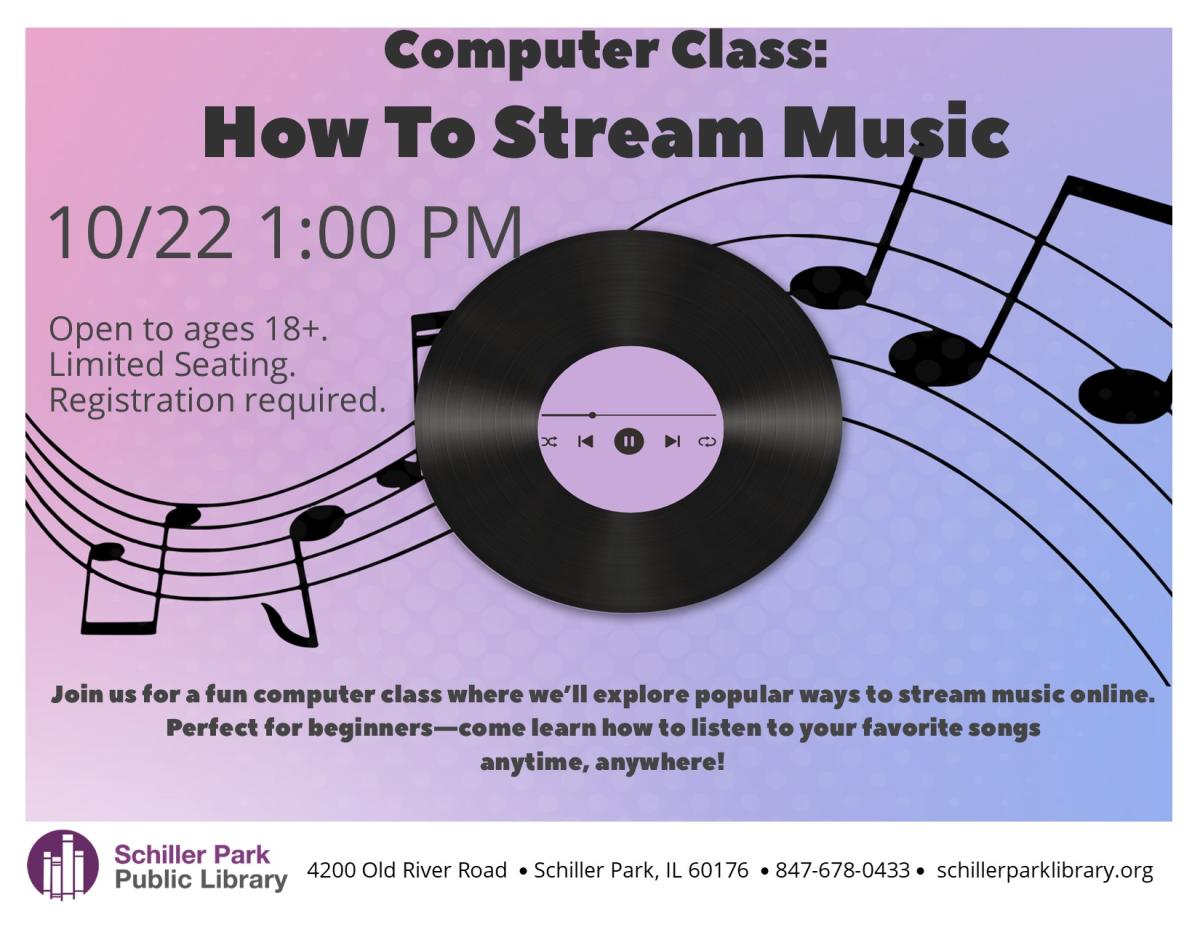 Music notes and a vinyl record.
